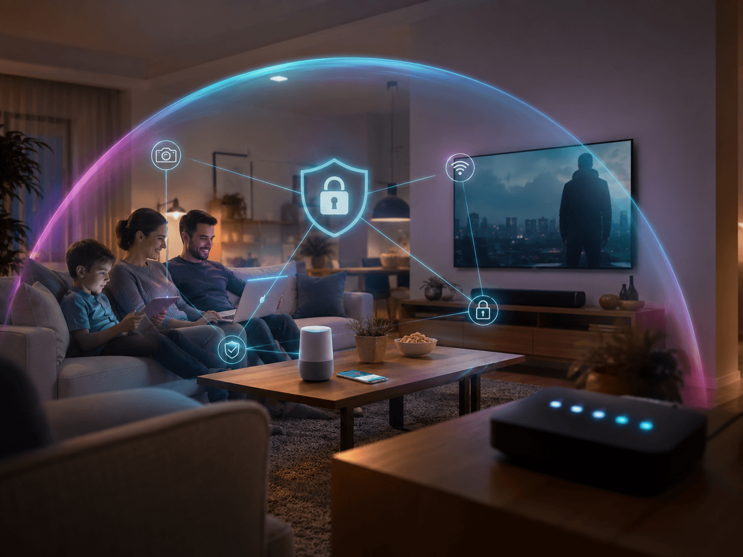 Home network protected by ProtectIQ security